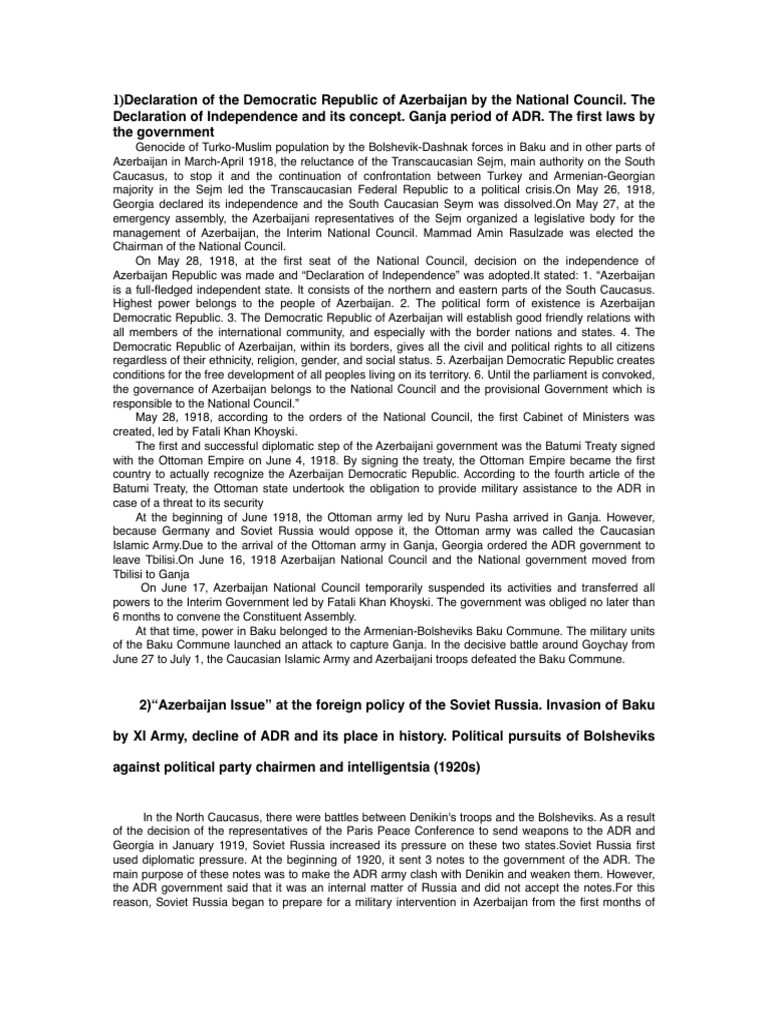 History Of Azerbaijan Pdf Azerbaijan