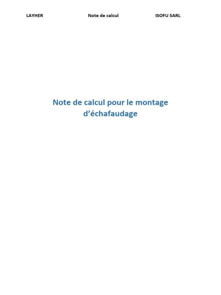 Note de calcul pour échafaudage Layher | PDF | Méthodes et références ...