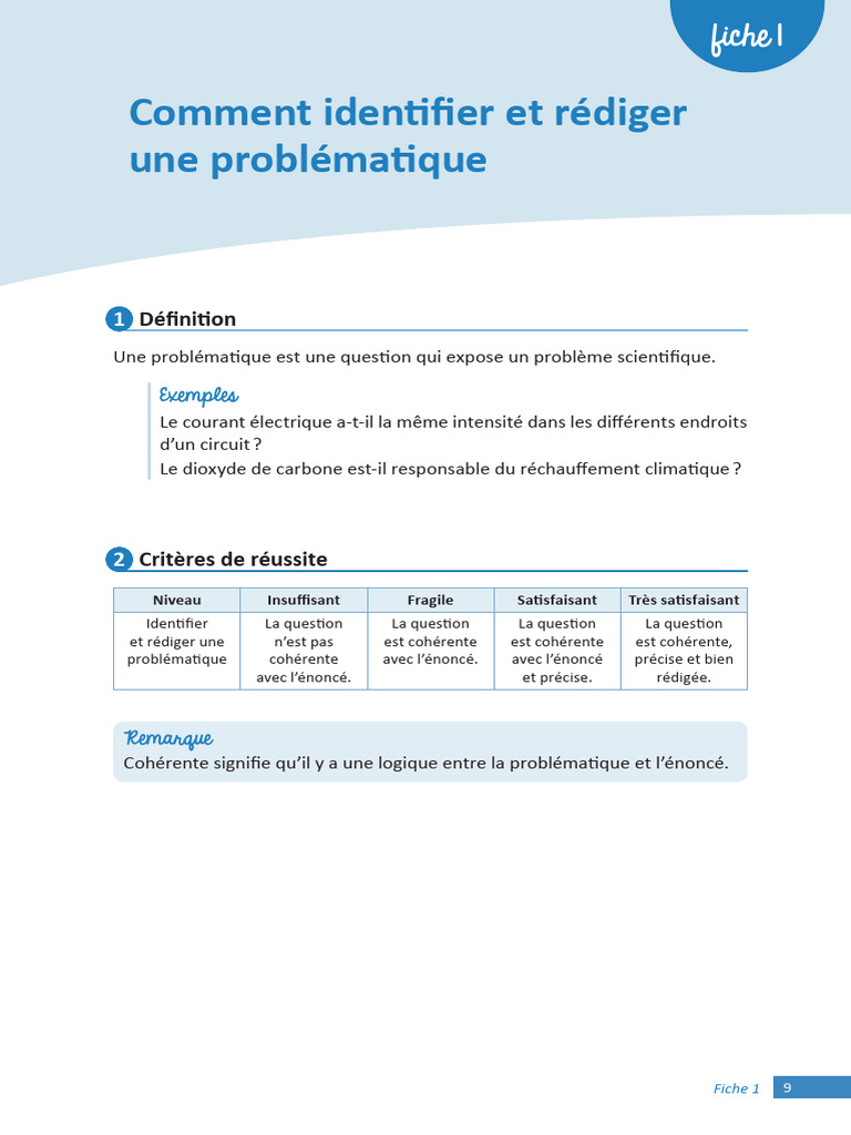 Comment Iden Fi Er Et Rédiger Une Probléma Que: Fiche 1 | PDF | Foudre ...