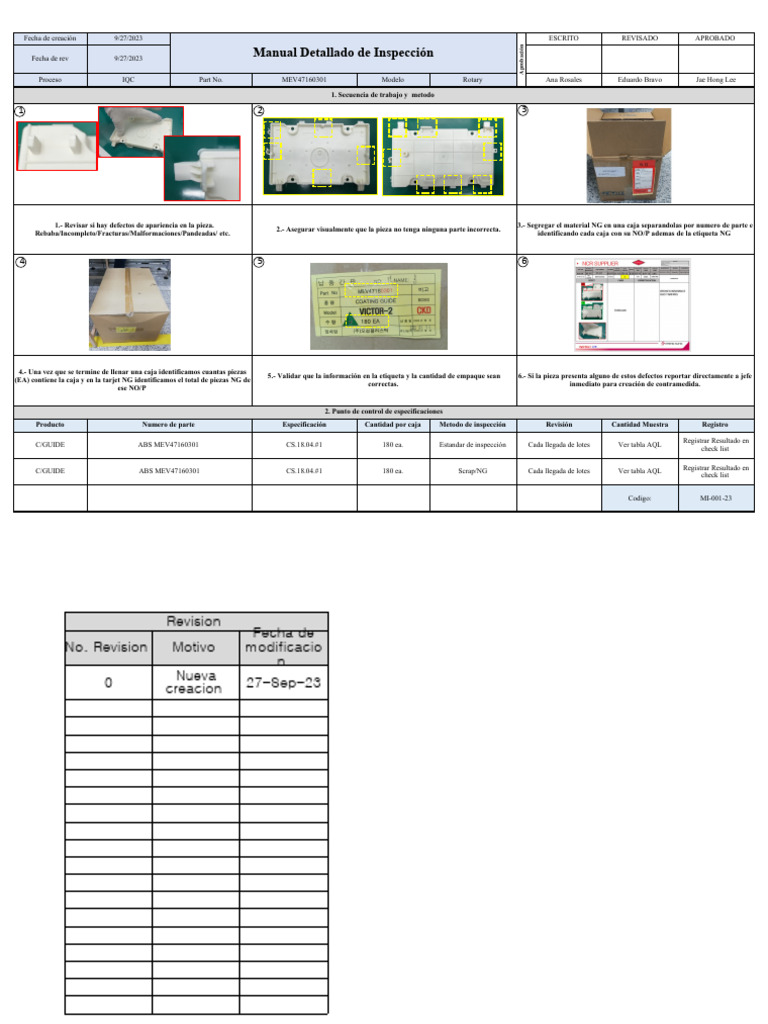 Manual de Inspección de Calidad MEV47160301 | PDF | Informática