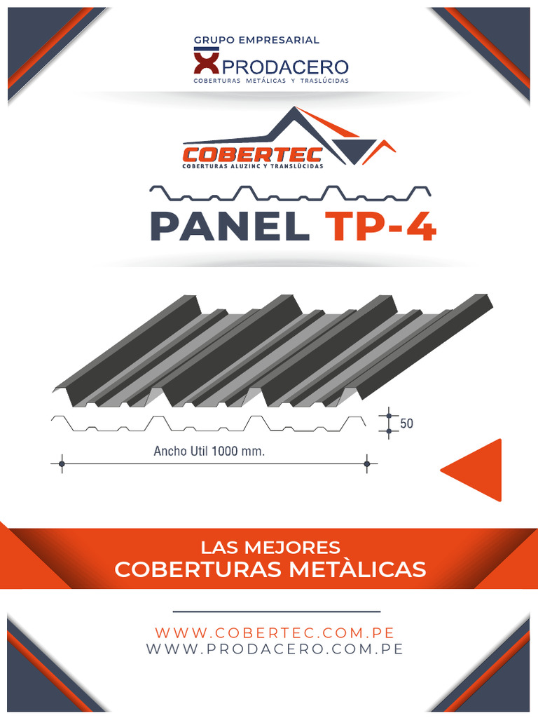 Panel TP4: Coberturas Aluzinc 2023 | PDF | Conjuntos de elementos ...