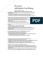 Soal Pretest Pembelajaran Luar Ruang