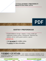 Verbos en Presente de Indicativo Gustar - Querer y Preferir.