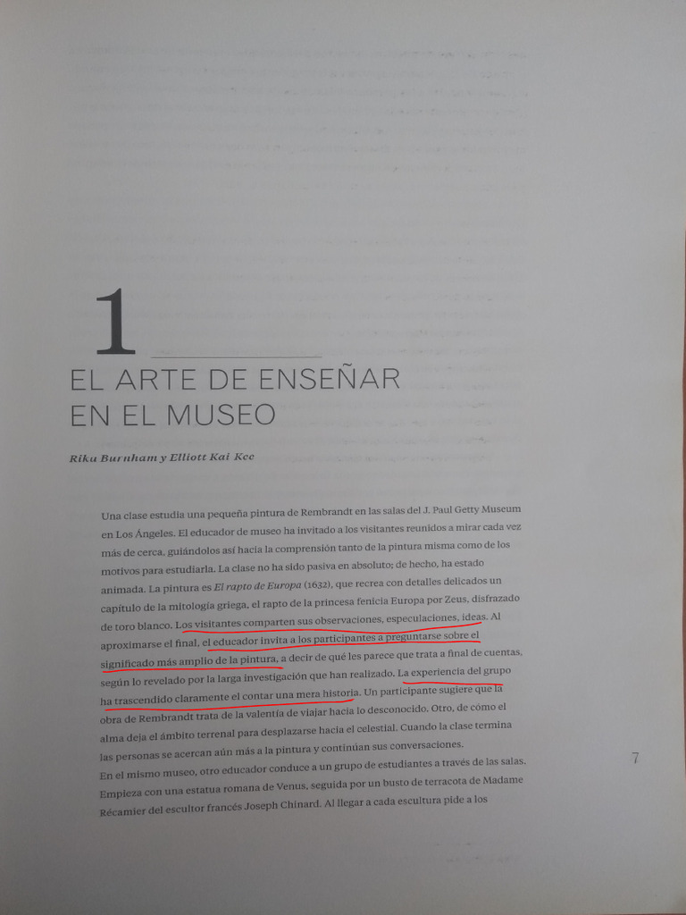 El Arte de Enseñar en El Museo | PDF | Experiencia | Museo
