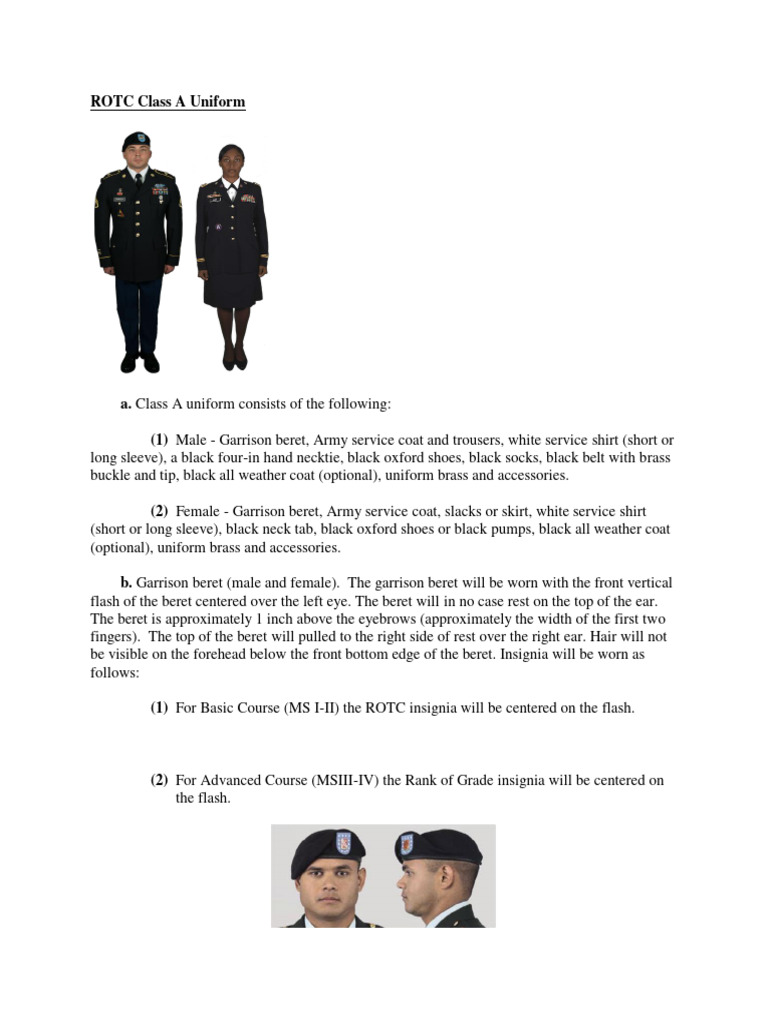 Rotc Uniform Guide PDF Shirt Fashion