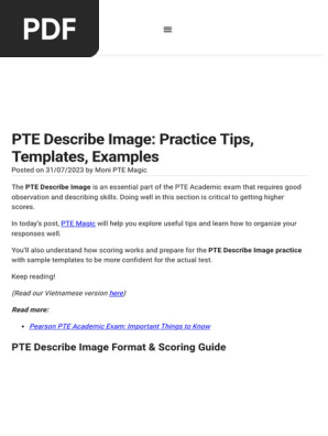 PTE Describe Image: Practice Tips, Templates, Exa…