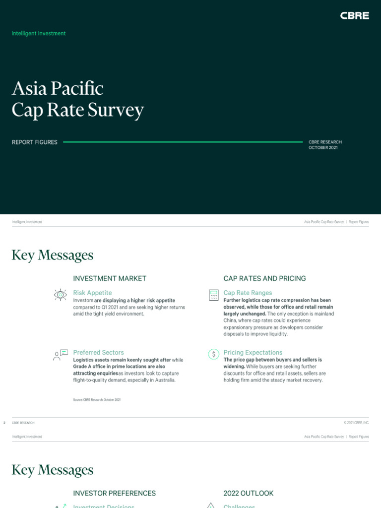 Asia Pacific Cap Rate Survey October 2021 - Final - PlPE | PDF