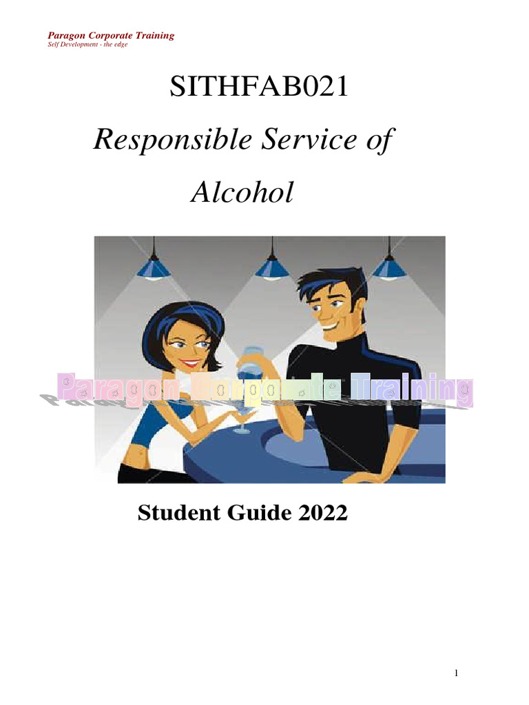 GUIDE RSA Responsible Service of Alcohol AUSTRALIA PDF