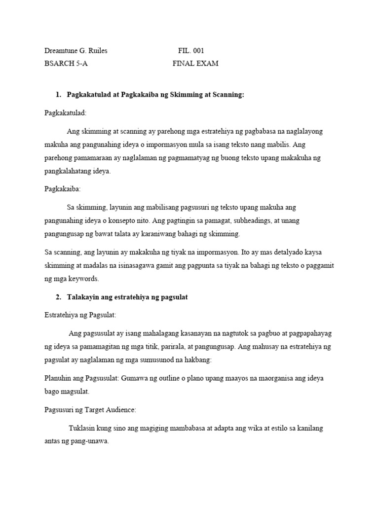 Finals Fil 001 | PDF