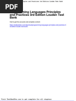 Programming Languages Principles and Practices 3rd Edition Louden Test Bank