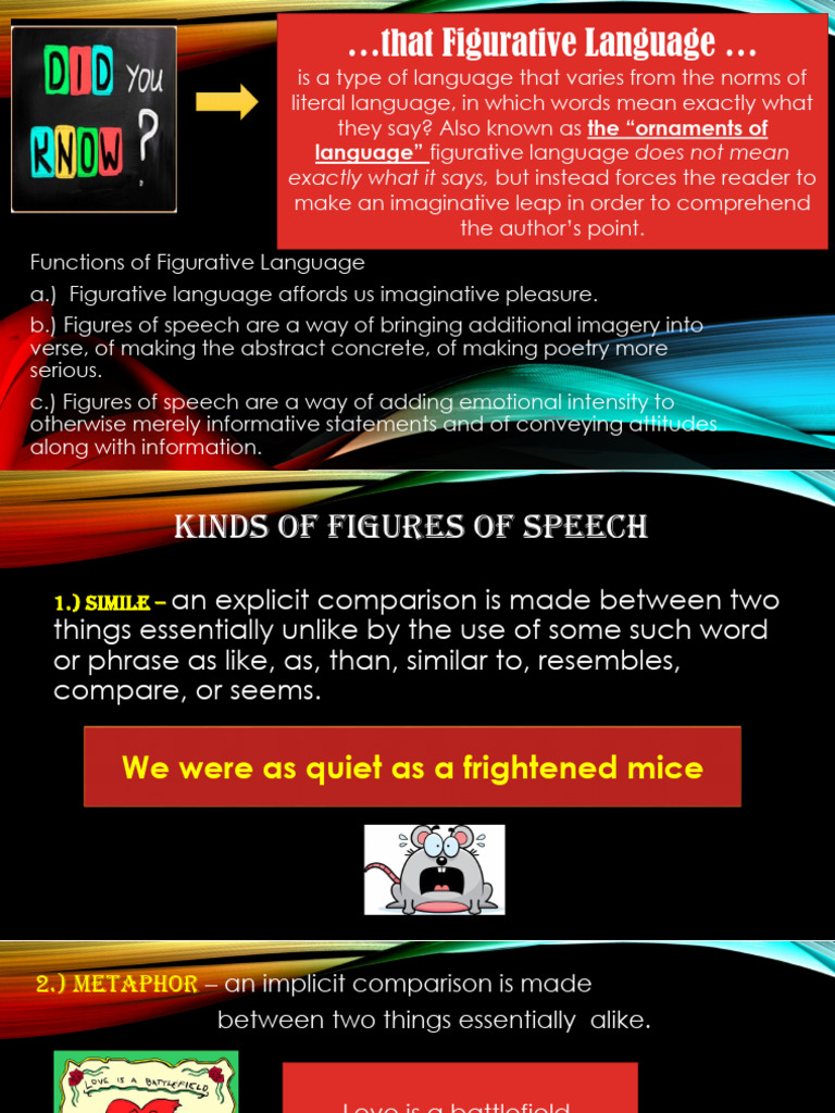 Figurative Language PDF Irony Metaphor