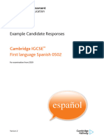 Example Candidate Responses: Cambridge IGCSE First Language Spanish 0502