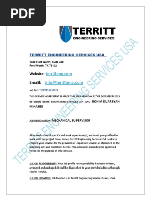 Employment letter