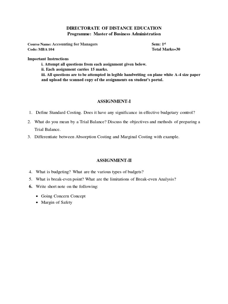 Accounting For Managers Assignment Pdf Business Finance Money