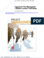 Project Management The Managerial Process 7th Edition Larson Test Bank