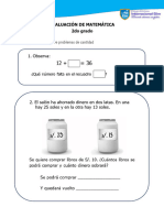 Evaluación de Matemática de 2do Grado