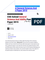 CSS Solved General Science and Ability Past Paper 2015