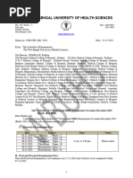 Schedule of 1st Professional MBBS Examinations November December 2023