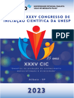 2023.11.30 - Publicação No XXXV CIC 2023 Como 1º Autor Na P. 1034 (Unesp de Bauru)