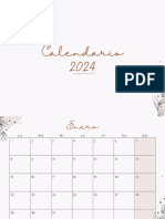 Calendario 2024 Anual Elegante Floral Beige - 20231214 - 090812 - 0000