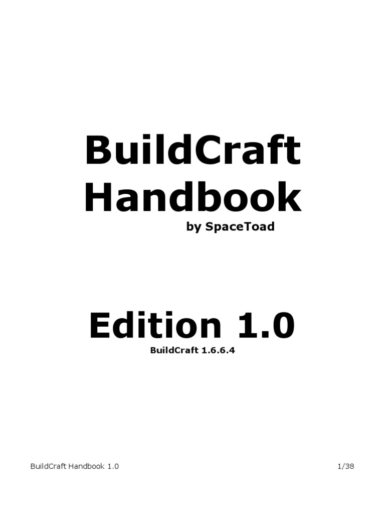 BuildCraft 1.6.6.4 User Handbook | PDF | Minecraft | Computer File