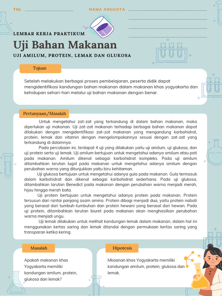 Lkpd Uji Bahan Makanan Pdf