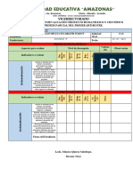 Rubrica de Autoevaluacion Del Estudiante Octavo A