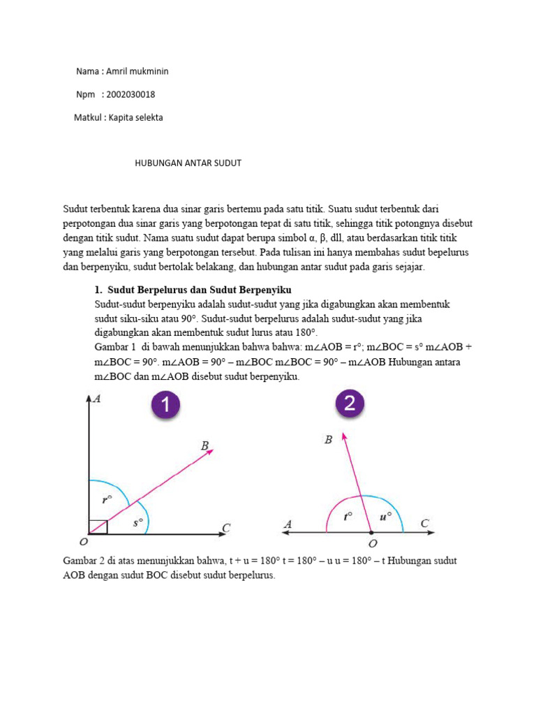 Hubungan dan Contoh Sudut Sejajar | PDF