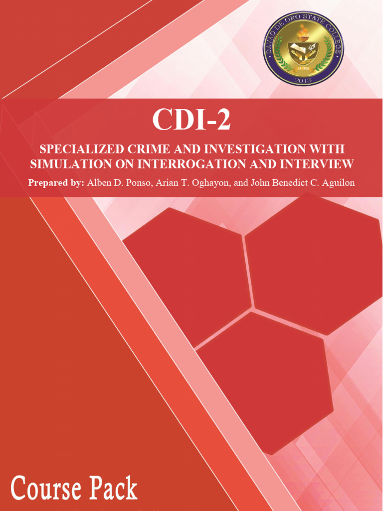 Cdi 2 Special Crime Investigation 1 With Simulation On Interrogation