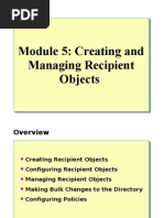 Module 5: Creating and Managing Recipient Objects