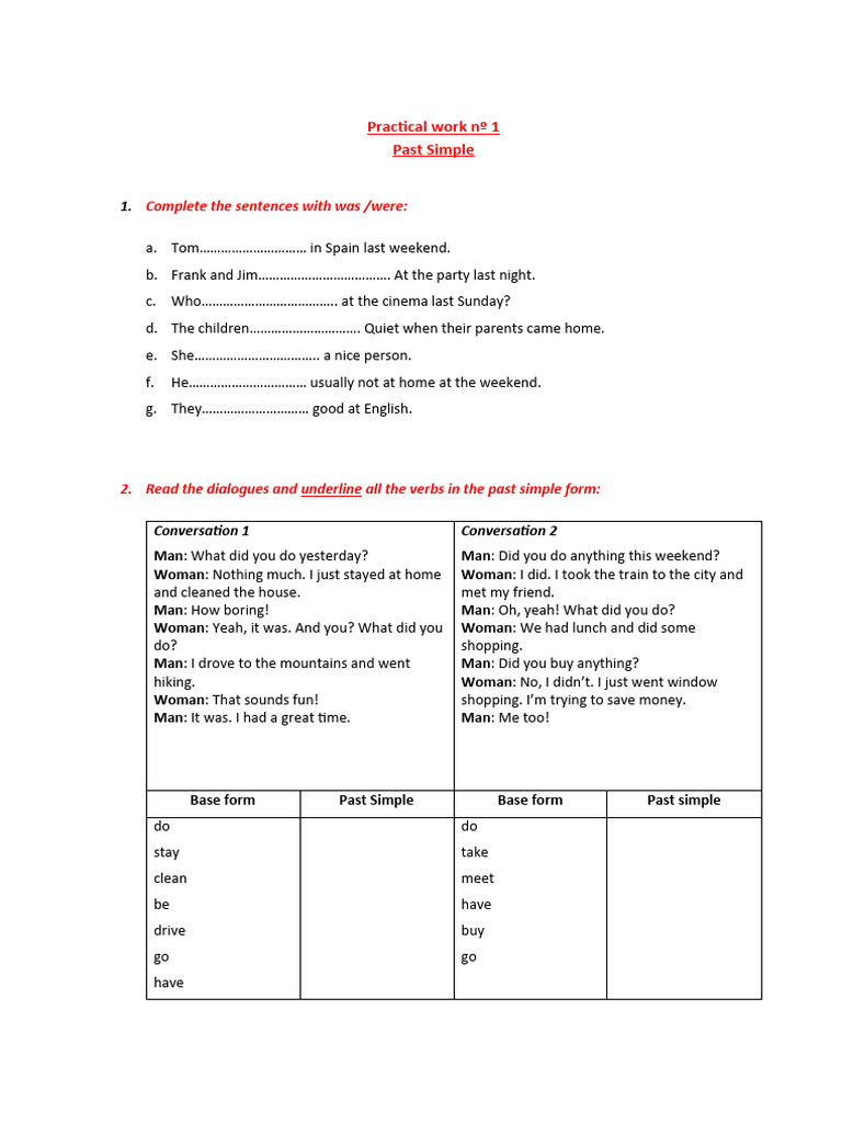Past Simple | PDF | Linguistics