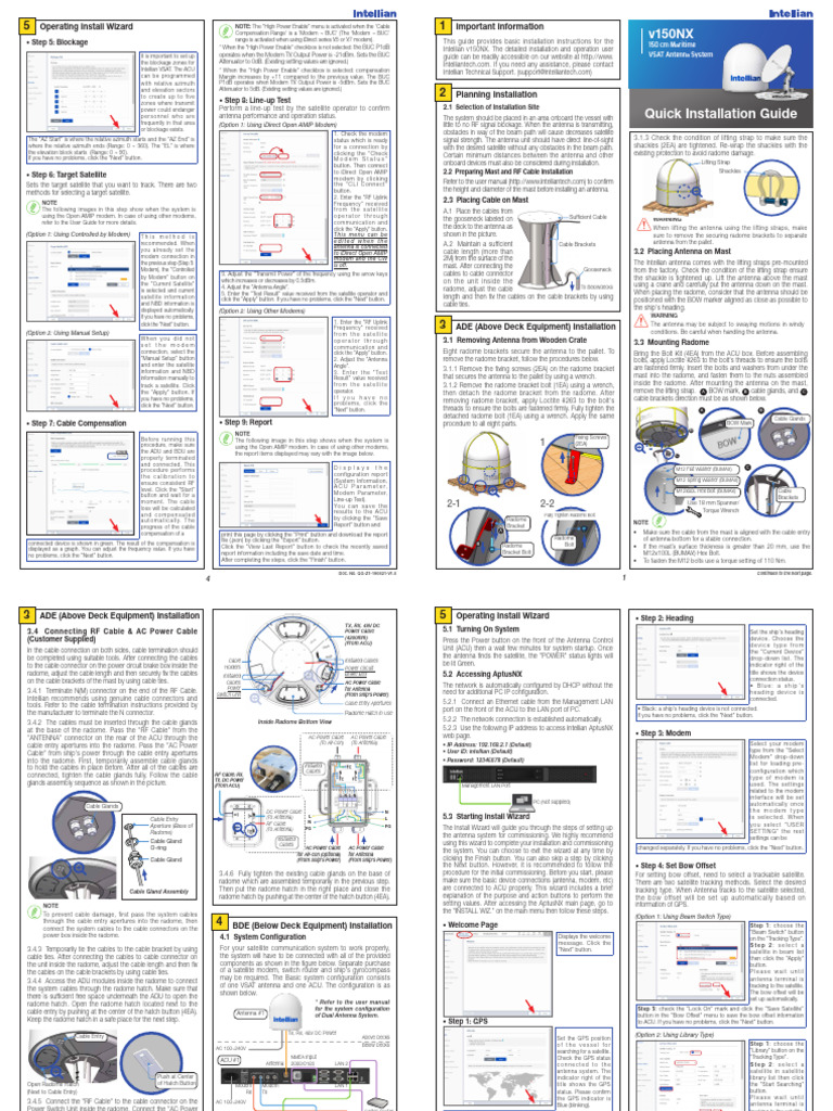 Intellian v150NX Installation Guide | PDF | Screw | Communications ...