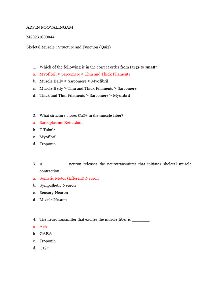 Chapter 8 Skeletal Muscle Structure And Function Pdf