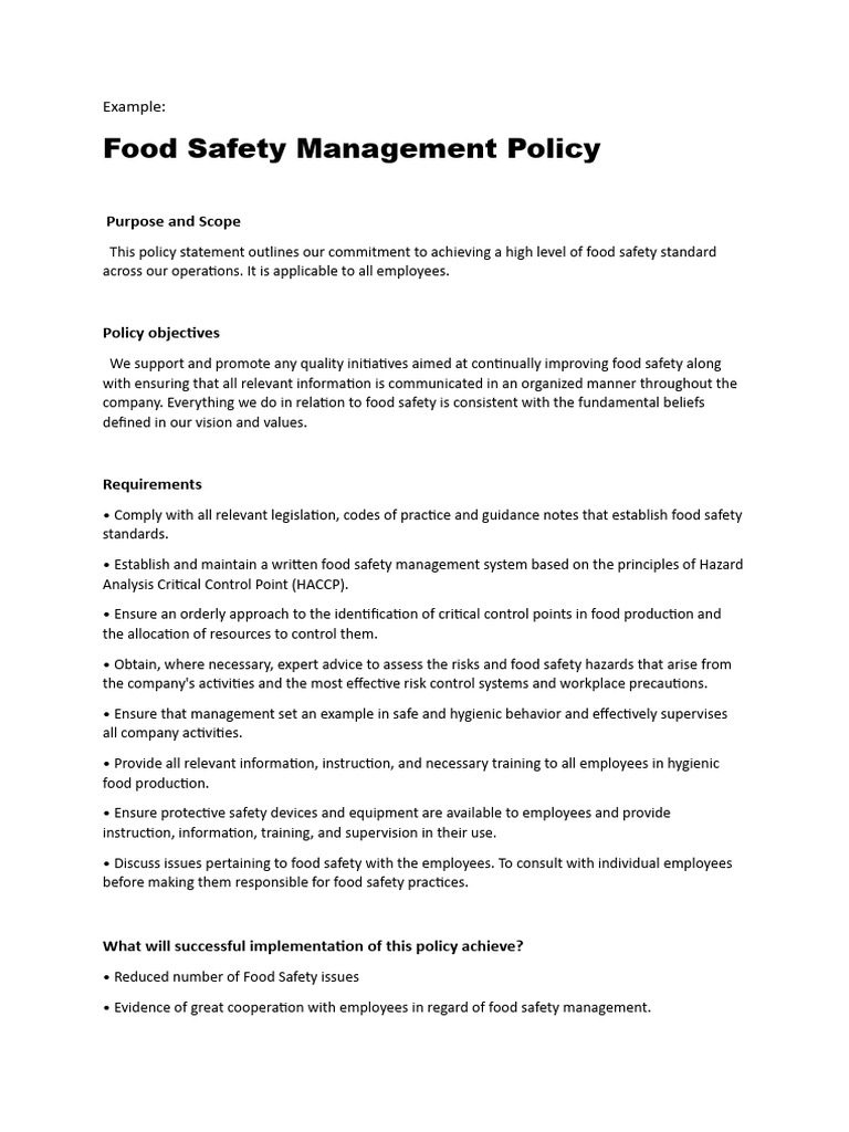 food-safety-management-policy-haccp-pdf-safety-food-safety