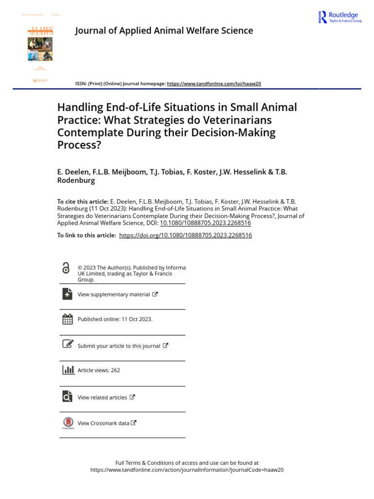Handling EndofLife Situations in Small Animal Practice What