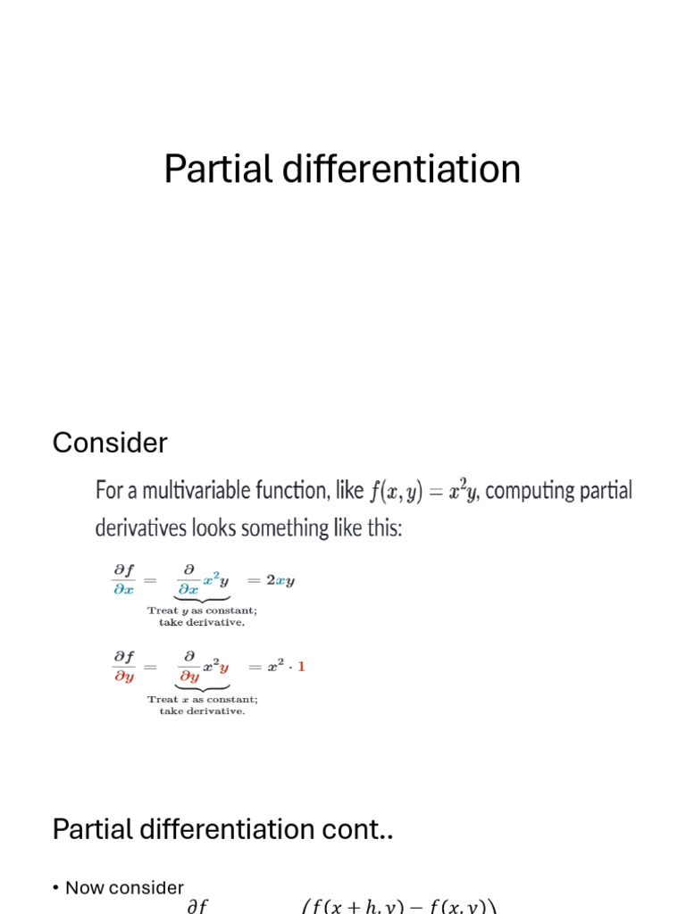 Partial Differentiation | PDF