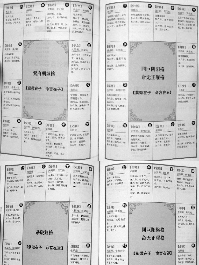 紫微斗数144种命盘格局图解| PDF