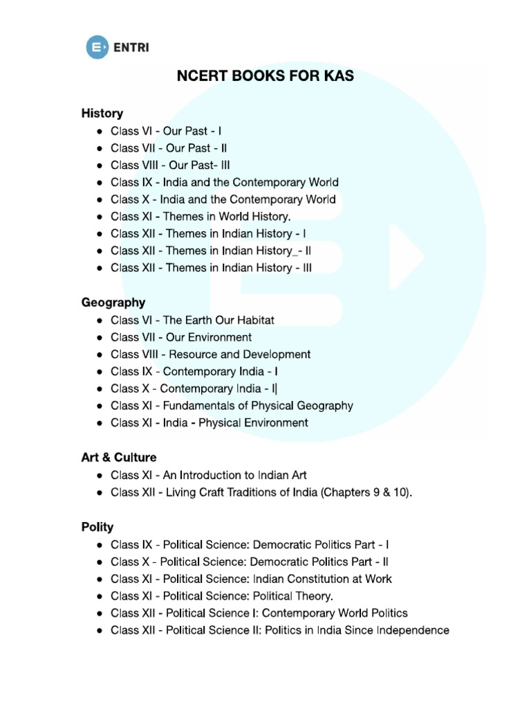 Ncert Books For Kas | PDF