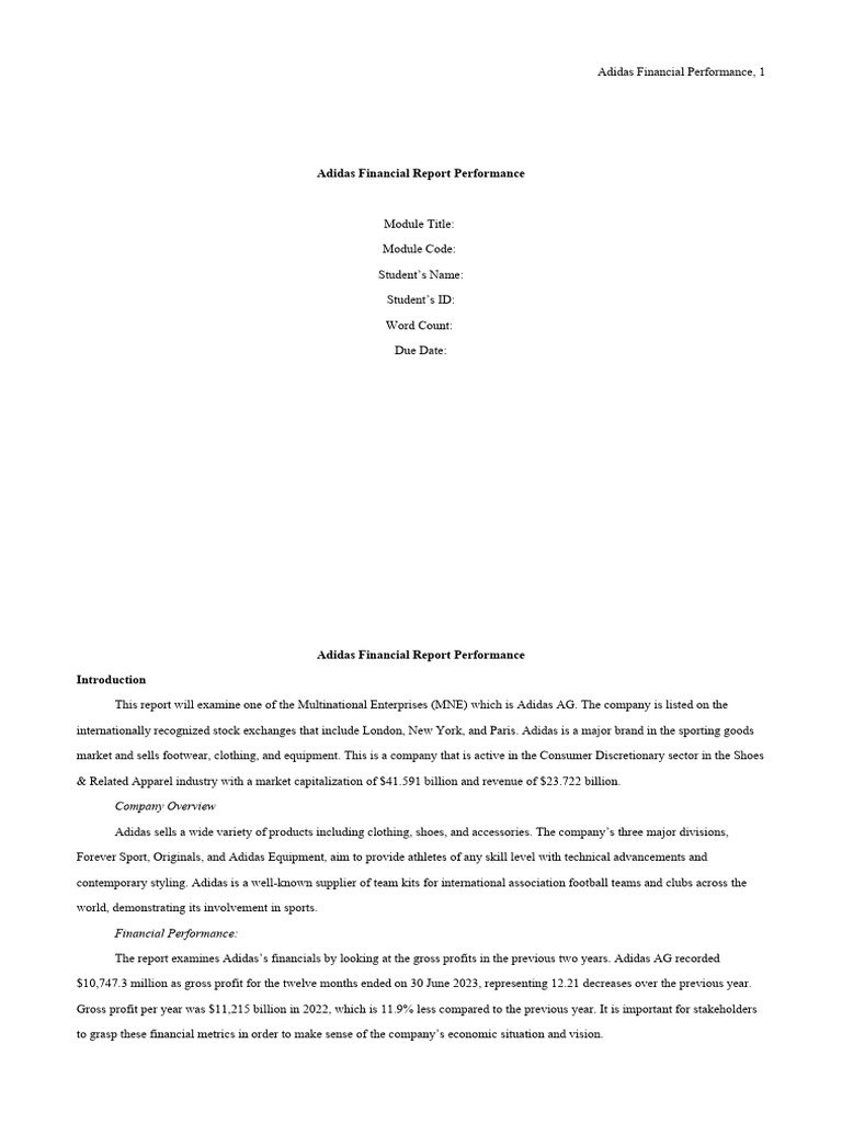 Adidas Financial Performance Overview 2023 | PDF | Capital Structure ...