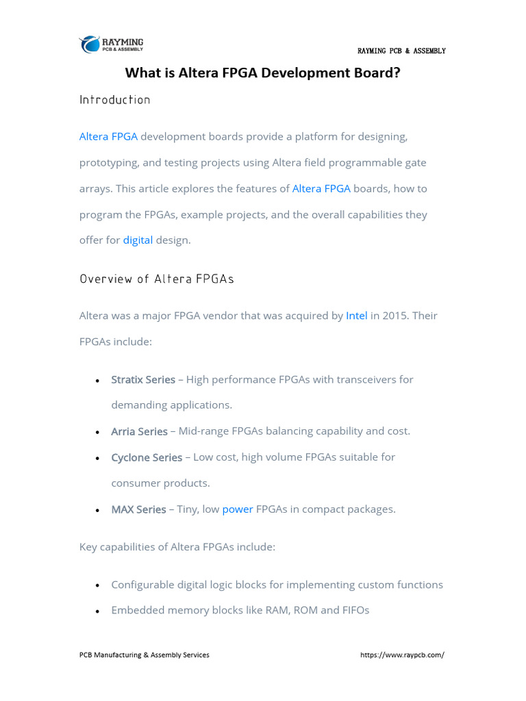 What Is Altera FPGA Development Board | PDF | Field Programmable Gate ...