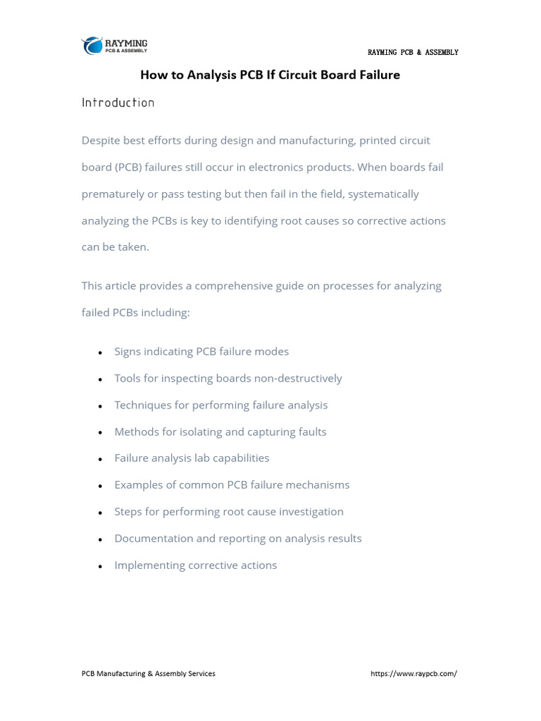 How to Analysis PCB if Circuit Board Failure PDF Printed Circuit