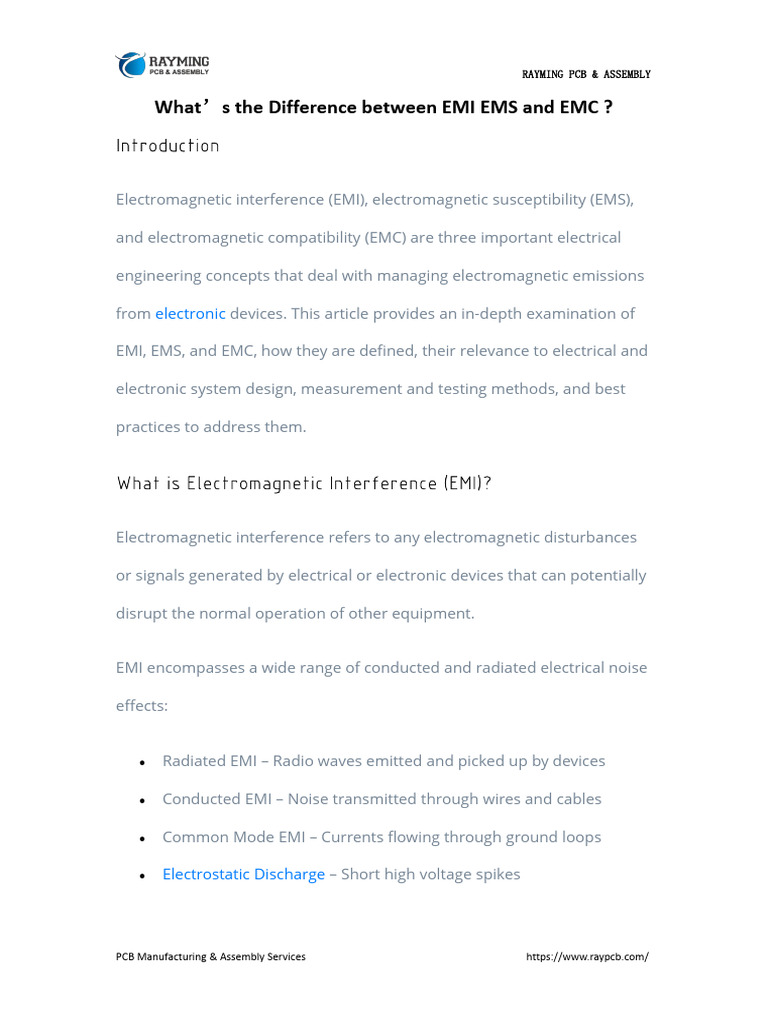 What's The Difference Between EMI EMS and EMC | PDF | Electromagnetic ...