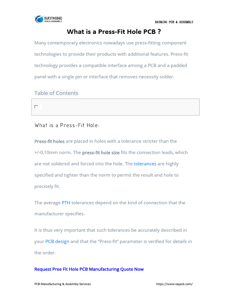 What is a Press-Fit Hole PCB | PDF