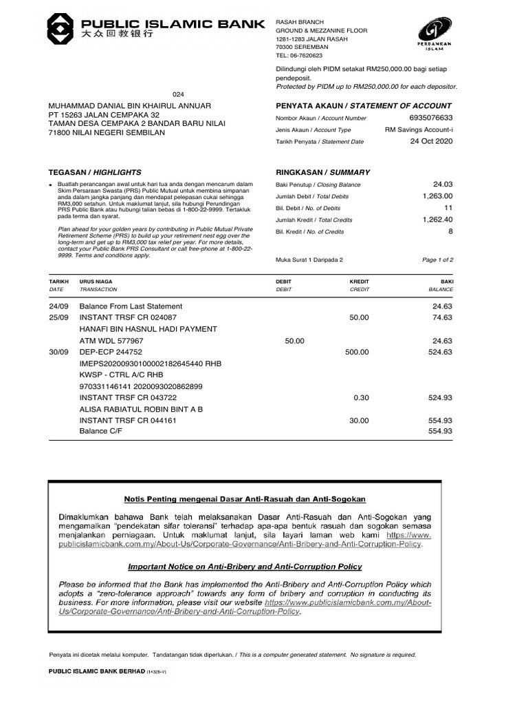 PRS Planning and Account Statement | PDF | Debit Card | Credit Card