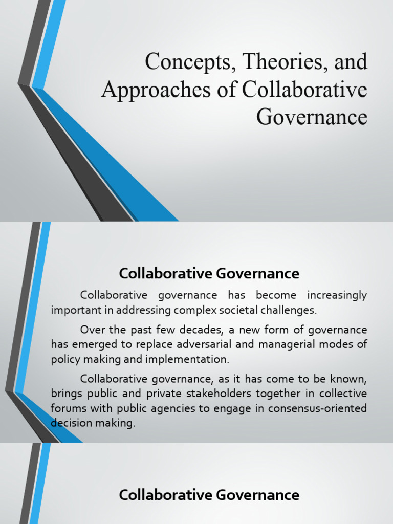 Concepts, Theories, and Approaches of Collaborative Governance PDF