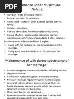 Maintenance Under Muslim Law