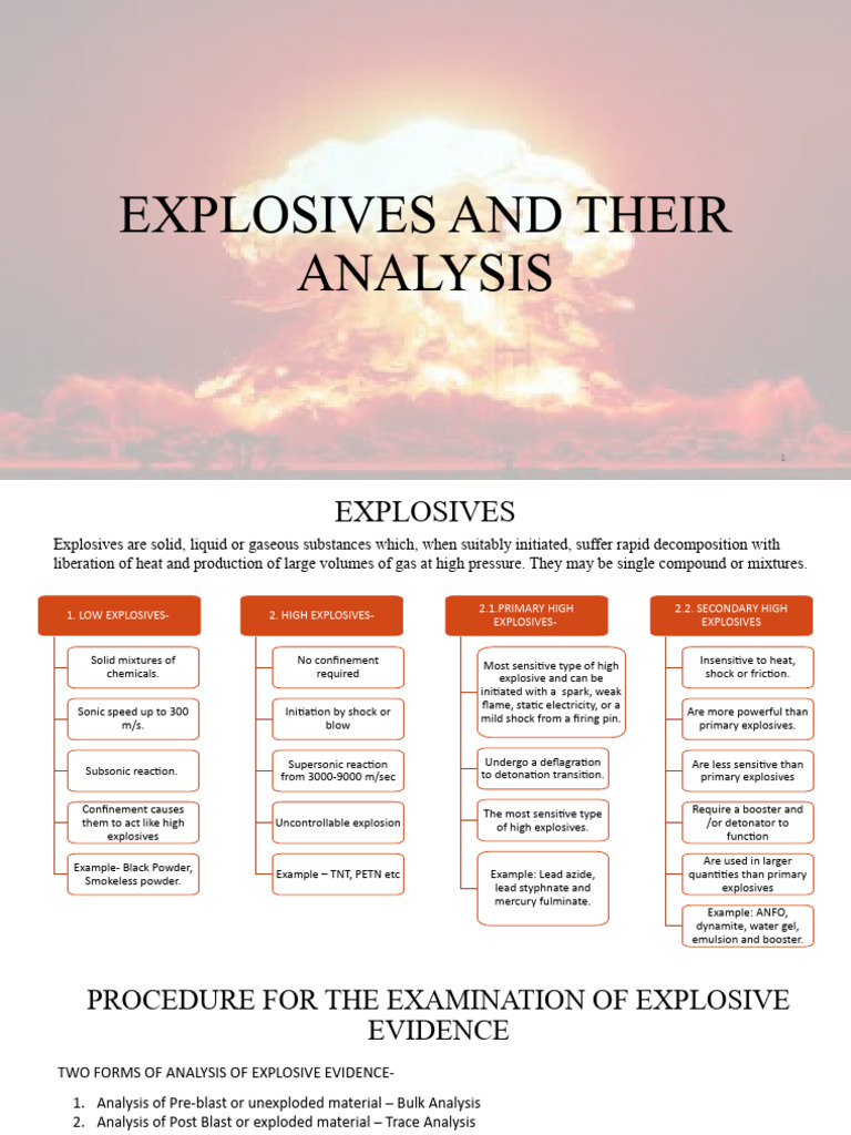 Explosives and Their Analysis | PDF