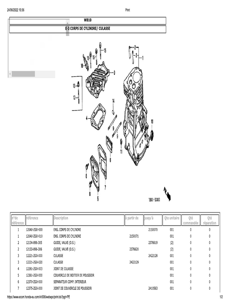 Honda WB10-G100 | PDF