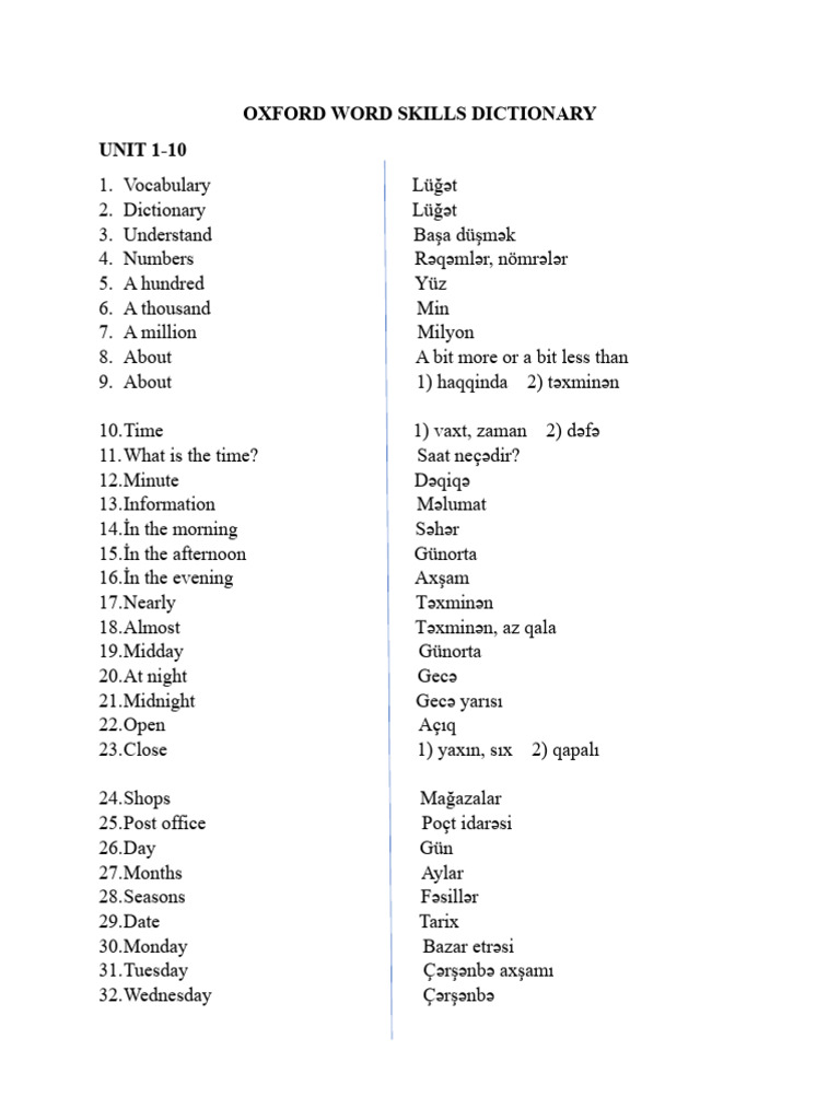 Oxford Word Skills Dictionary - 110312 | PDF