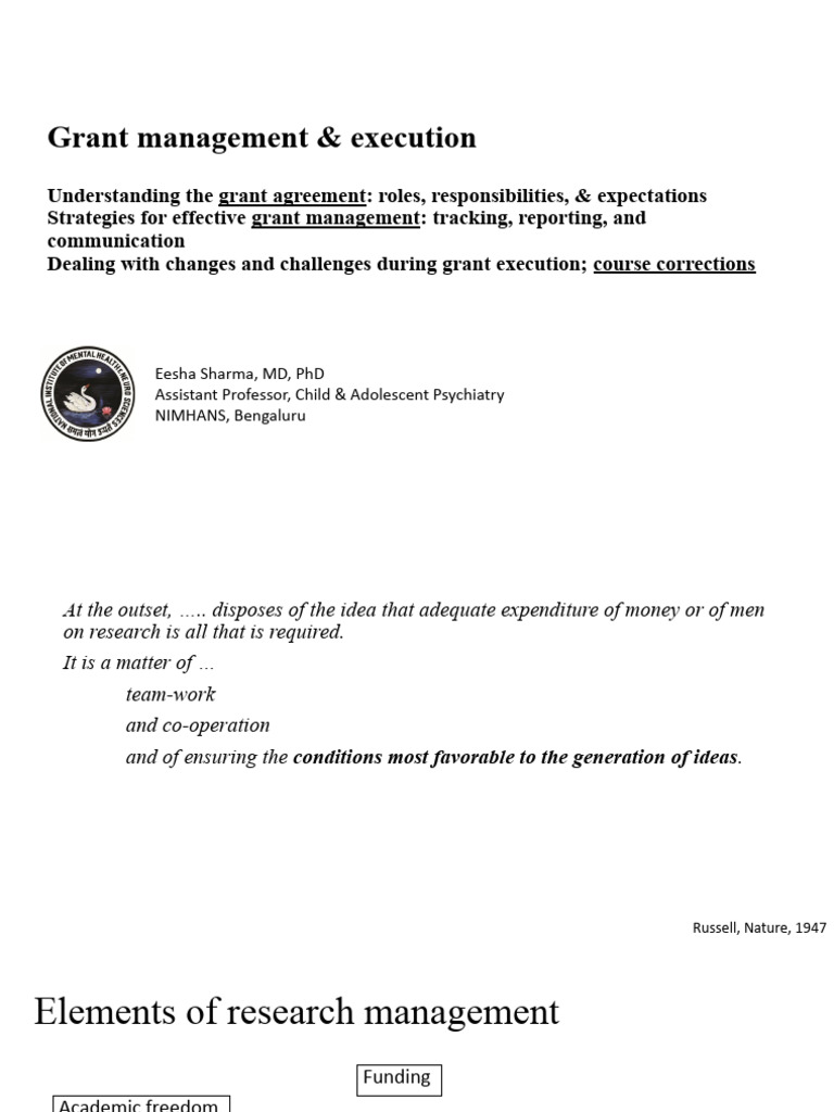 Grant Management Execution PDF Business
